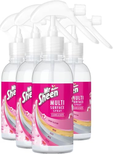 Mr Sheen Aerosol Free Spray - 237ml - Cherry Blossom Mist - Pack of 4