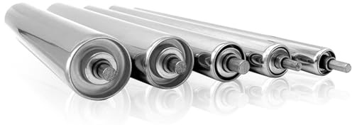 Transportörsremskiva, 5-pack träfabriksrullar i rostfritt stål, 32 mm diameter, 600 mm längd, ersättningsrullar för transmission, system