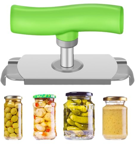Dosenöffner aus Edelstahl, 2026 Neu Dosenöffner Ohne Scharfe Kanten, Einstellbarer Glasöffner Flaschenöffner für Senioren Flaschenöffner für Senioren Schwache Hände Küchen Gadgets (Grün 1Pcs)