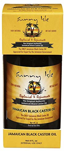 Sunny Isle Jamaican Black Castor Oil Original 100% Pure Castor Beans Oil For Hair, Eyelashes And Eyebrows 4 oz