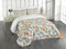 ABAKUHAUS Tier Tagesdecke Set, Fuchs im Winterwald, Set mit Kissenbezügen Waschbar, für Einselbetten 170 x 220 cm, Orange Grün