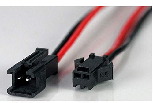 K M Electronics® JST Type 12 Volt DC 2 PIN Plug Socket Connector Cable Wire 22 AWG