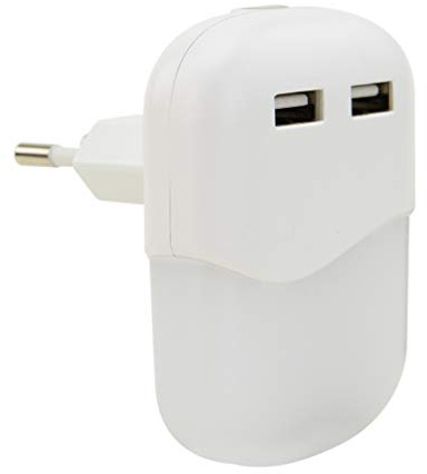 ANSMANN LED Nachtlicht mit Dämmerungssensor & 2x USB - LED Leuchte - Orientierungslicht mit Lichtsensor - Nachtlicht Steckdose als Beleuchtung für Schlafzimmer Küche Bad Flur Keller & Garage