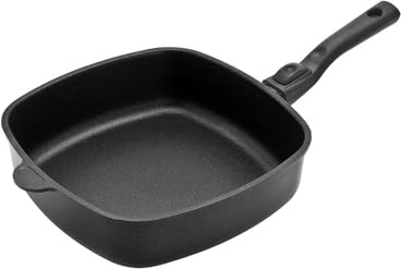 Gundel Guss-Quadratpfanne INDUKTION flach 20 x 20 cm Induktionspfanne klein mit abnehmbarem Griff