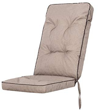 Bjird Stuhlauflagen für Gartenmöbel Sitzpolster für Niederlehner Gartenmöbelauflagen, Sitzkissen, Gartenstuhl-Auflage - Outdoor/Indoor geeignet - mit 8cm Dicke Polsterung - 120x50x8 cm - beige