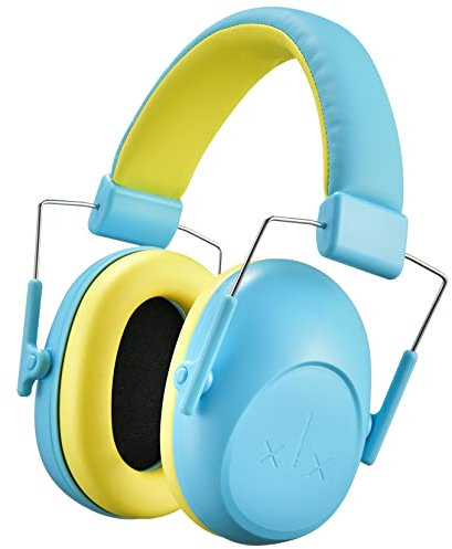 Onhear Kids Ear Defenders Children, 28 dB for Noise Reduction, Comfortable Kid Cancelling Protection, Kids Ear Protection Adjustable Hearing Protection Autism/Toddler/Teen/Children - Blue Yellow