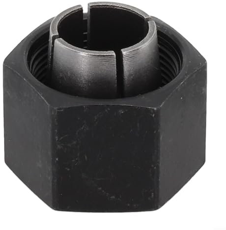 High Performance Chuck Collet and Nut Replacement for Bosch Routers Including DW618D/M Compatible with Key Parts (12MM)
