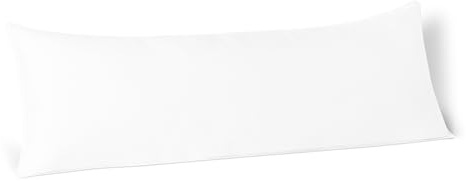 Amazon Basics Almohada Corporal Larga, Cojín de Microfibra Hipoalergénica para Embarazo y Maternidad, Dormir Abrazado de Lado, Soporte de Espalda y Cuello, 50 x 135 cm, Blanco