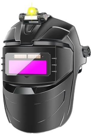 Ahuuen Schweißhelm mit automatischer Verdunkelung, blendfrei, tragbar, verstellbare Kopfbedeckung, breiter Schatten, Gesichtsschutz für Metallverarbeitung, Industrie, Zuhause