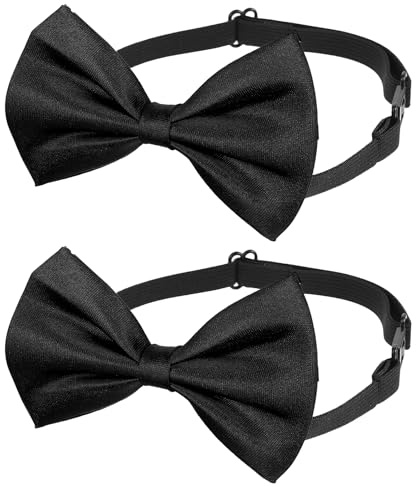 Gsbnjuy 2 Pcs Adjustable Kids Bow Tie Pre-tied Bowtie Classic Solid Color Children Bow Tie Neck Bowtie for Men Women Kids Wedding Costume Photo Party Formal Events