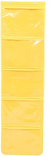 Healeved Borsa Portaoggetti Trasparente Gialla Non Tessuto Resistente per Esposizione Disegni A4 per Asilo Nido e Insegnanti Scolastici