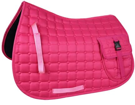 F Fityle Tapis de Selle pour Cheval, équipement équin Polyvalent, Absorption des Chocs, avec Poche, pour l'équitation de compétition et Les activités de, Rose