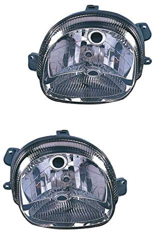 Scheinwerfer Set links & rechts Hauptscheinwerfer Frontscheinwerfer Halogen H4 glasklar mit Lampenträger für Model Twingo I C06_