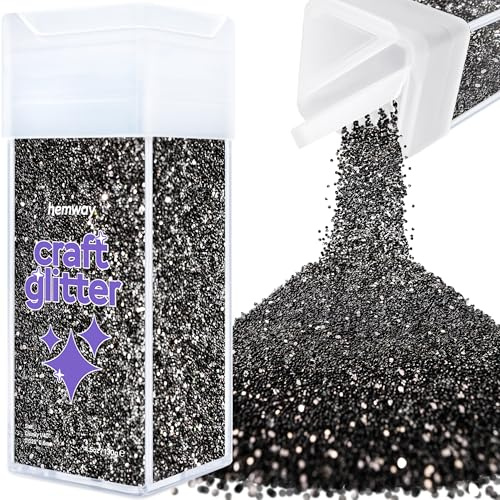 Hemway Craft Glitter Shaker Black 130g Chunky | for Resin & Epoxy Crafts, Christmas Art Supplies, Nail, Body, Face, Eye, Festival, Crafting, Slime, Sparkle