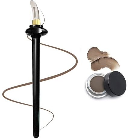 1 Set Silicone Eyeliner Tool with Eyeliner Cream, Reusable Easy No-Skip Eyeliner Gel Eyeliner Applicator Kit for makeup Novices (Black Eyeliner Tool +Brown Eyeliner Creams)