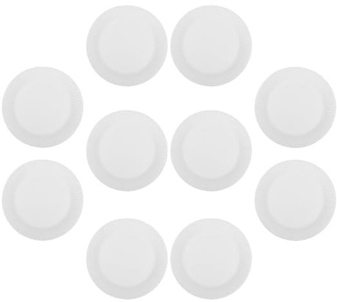 Gadpiparty 10pcs White Paper Plates DIY Craft Plates for Boys and Girls Drawing Trays Paintable Tableware
