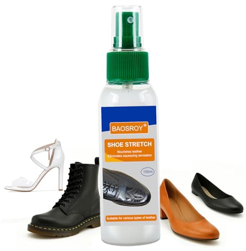 BAOSROY Spray Dilatador Zapatos,Espray de Estiramiento,Suavizante para Zapatos de Cuero,Ensanchador de Zapatos Spray,Agrandar Zapatos,Aumenta la Elasticidad en Zapatos de Cuero,