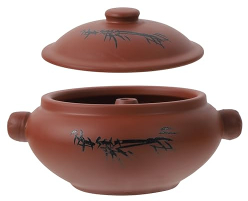 CLISPEED Cazuela de Cerámica para Estofado 350ml, Olla de Vapor Doméstica Multiusos, Olla de Cerámica para Sopa y Cocción, Resistente al Calor, Adecuado para Cocina y Color Color Aleatorio