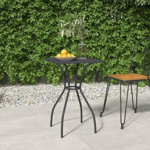 VIHHQGC Elegant Curved Leg Outdoor Dining Table with Sturdy Steel Frame and Contemporary Style Mesh Top for Patio Garden