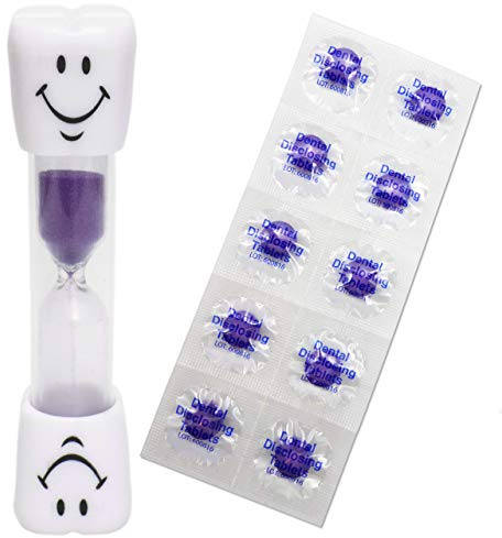 Smile Toothbrush Timer & 10 Disclosing Tablets (Purple)