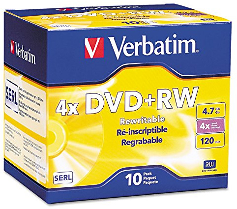 Verbatim Branded 4X DVD+RW Media 10 Pack in Jewel Case (94839)