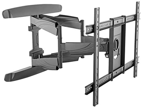 Intec brackets - Professional Double Arm Extra Strong Slim Fitting (50mm Gap) Swivel and Tilt TV Wall Bracket Fits 40-70 TVs with Long Reaching 520mm Extendable Mount