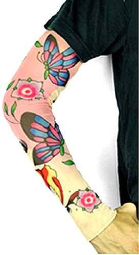 Manicotto Tattoo Manica Tatuaggio Finto Farfalla Fiori Rondini Tribale W104 Idea Regalo Natale Compleanno Festa
