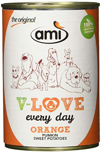 AMÌ Veganes Nassfutter für Hunde V-Love Orange, 12er Pack (12 x 400 Grams)