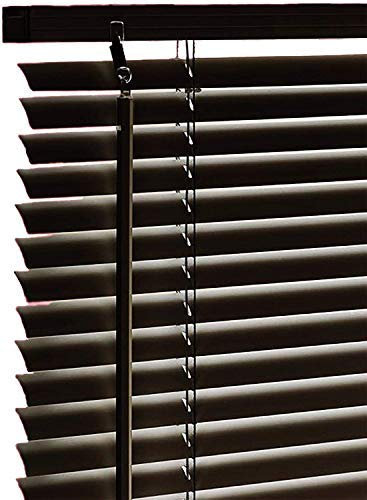 Funky Gadgets PVC Custom Made to Measure Blinds Window Venetian Blinds Easy Fit Curtains Trimmable Window blinds Child Safe Home Office 25mm Slats (Black - W60cm x L150cm)