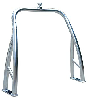 Pontoon Ski Tow Bar 43 Width–Heavy Duty Deck Mounted Ski Tow Pylon with 2.25 Tube for Tubing Wakeboarding Watersports – Universal Pontoon Tow Point with Marine Grade Aluminum Hardware Kit (Polished)
