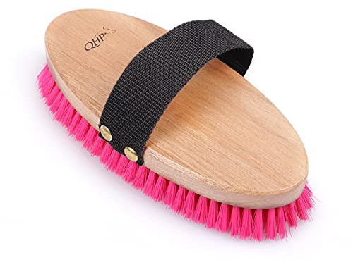 Kardätsche mit Holzrücken und Nylon-Griffband farbige Borsten ARBO-INOX® (FUCHSIA)