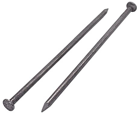 Marcopol Paquete de 30 clavos de construcción de acero al carbono de 4 x 120 mm, cabeza redonda plana, clavos de alambre comunes multiusos, carpintería (30, 4 x 120 mm)