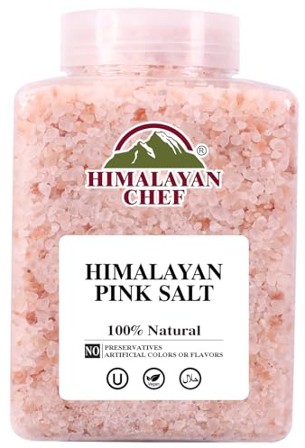 Himalayan Chef Himalayan Pink Salt 80oz (2.26kg), Non-GMO, Kosher, Coarse Grain, Nutrient and Mineral Dense for Health, Gourmet Pure Crystal Pink Salt for Grinder