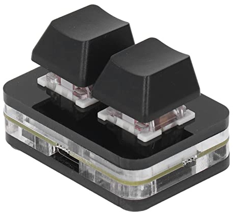 Makro Pad, 2 Tangentpapper Programmerbar Makro Mekanisk Tangentbord med Röd Switch, Multifunktionell OSU-tangentpapper Kopiera Inklistra Tangentbord Mini USB-tangentpar (Svart)