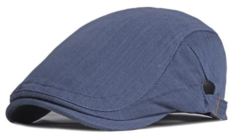 BUDUBIBI Baumwolle Baskenmütze Flatcap Herren Sommer Schirmmütze Newsboy Cap - Schiebermütze Herren Sommer Hut Verstellbare Cabbie barett Cap