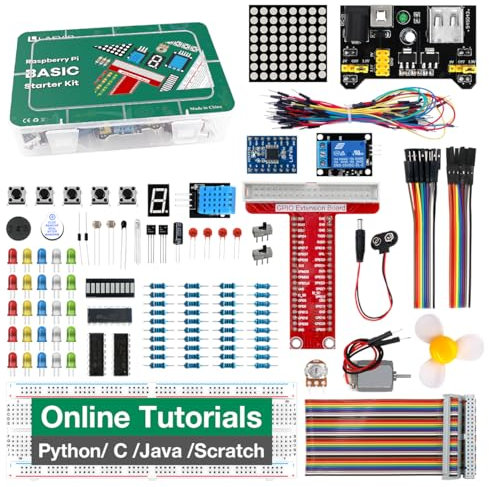 LAFVIN Basic Starter Kit for Raspberry Pi Development Board Breadboard LCD1602 Module Python C Java Scratch Beginner Kit