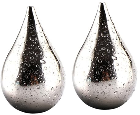 CIYODO Juego De 2 Cubitos De Hielo Para Whisky De Acero Inoxidable 304 Con Forma De Goteo Piedras De Enfriamiento Únicas Para Whisky