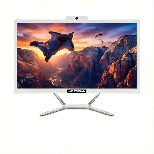 STGsivir All in One PC, 24 FHD Display, Core i5 bis zu 3.6 GHz, RAM 16 GB, 512GB SSD, WLAN, BlueTBoth 5.0, Windows11 Pro, Weiß