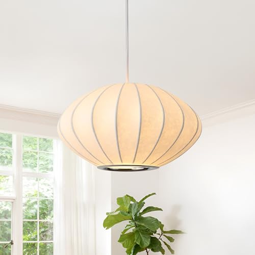 Luz Colgante De Linterna Moderna, Sombrilla De Seda De Imitación Blanca, Lámpara Colgante De Burbuja Estilo Japonés Lámpara Simple Para La Sala De Estar Comedor Dormitorio Y Pasillo (A,30cm)