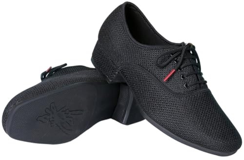 Abbdbd Chaussures De Danse De Salon pour Hommes, Élégantes Chaussures De Danse À Lacets, Chaussures De Danse Latine À Semelle Souple, Baskets D'entraînement Noires Modernes