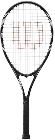 Wilson Federer 110 Tennis Racket, Black & White