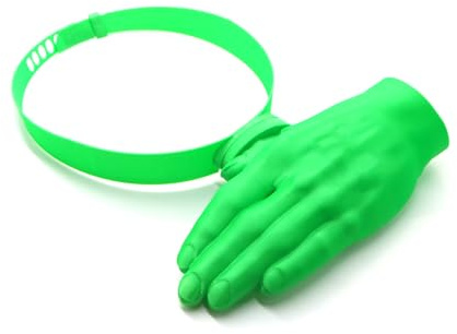 Parasol divertido con forma de mano impresa en 3D, manos libres, visera de protección solar para playa, pesca, senderismo, actividades al aire libre, verde, Talla única