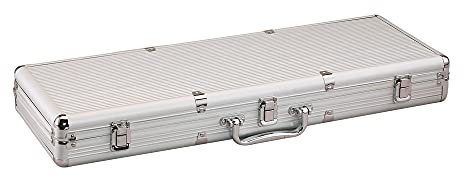 Fat Cat Replacement Aluminum Poker Chip Case - 500ct (Chips, cards, and dice not included ), Silver