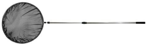Söll 82197 Koikescher, rund (ø 56cm) - zur Umsetzung aller Koi, schonend zur Schuppenschicht, aus hochwertigem Aluminium, teleskopierbar (90-160 cm)