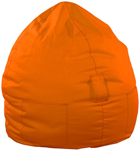 Kinzler S-10053/38 Sitzsack Kimi, ca. Ø65 x H75 cm, klassische Tropfenform, Outdoor Indoor, in vielen verschiedenen Farben, mit Innensack, orange