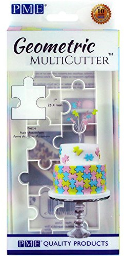PME GMC152 geometrisk multiskärare för tårtdesign-pussel, medelstorlek, 2,5 cm, vit