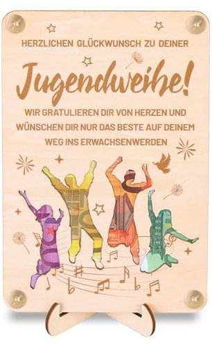 HOWAF Geldgeschenk Jugendweihe aus Holz - Jugendweihe Geldgeschenke Verpackung Jugendweihe Karte, Jugendweihe Geldgeschenk zur Jugendweihe Deko, Jugendweihe Geschenke für Jungen Mädchen