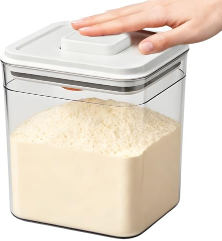 ORAGKE Dosificador Leche en Polvo 1700ml, sin BPA, Dispensador Leche en Polvo Bebe con Cuchara Imantada, Hermético, Porta Leche en Polvo Bebe Multiusos, para Proteínas, Café, Aperitivos | 730g