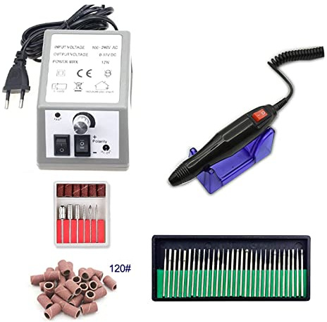 Taladro eléctrico para uñas para manicura y pedicura, 12 W, 20 000 RPM, fresadorura y pedicura, 12 W, 20 000 RPM, fresadora, equipo para uñas, lima eléctrica para uñas, suministros para uñas