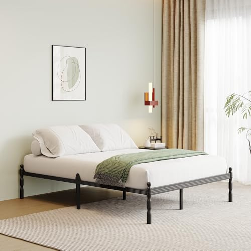 QFtime Metal King Size Bed Frame with Underbed Storage and Steel Slat Support - Easy Assembly, Noise Free - 35.5cm High